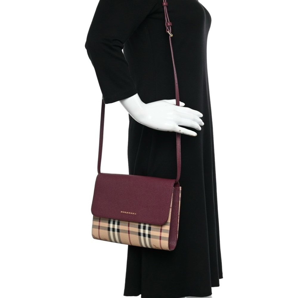 Haymarket Check Small Loxley Crossbody Dark Plum